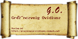 Grünczveig Ovidiusz névjegykártya